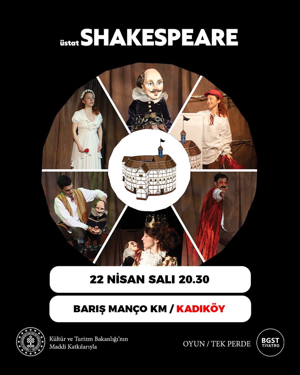William Shakespeare… Şair, oyun yazarı, tiyatrocu, girişimci… 
Bir zamanlar sahnede etten kemikten bir oyuncuydu, şimdi bir kuklanın yüzünde, ahşap bir çehrenin ardında… 

Peki, onu tüm zamanların tiyatrocusu yapan neydi?

Biletler:  tiyatrolar.com.tr/m/tiyatro/usta…