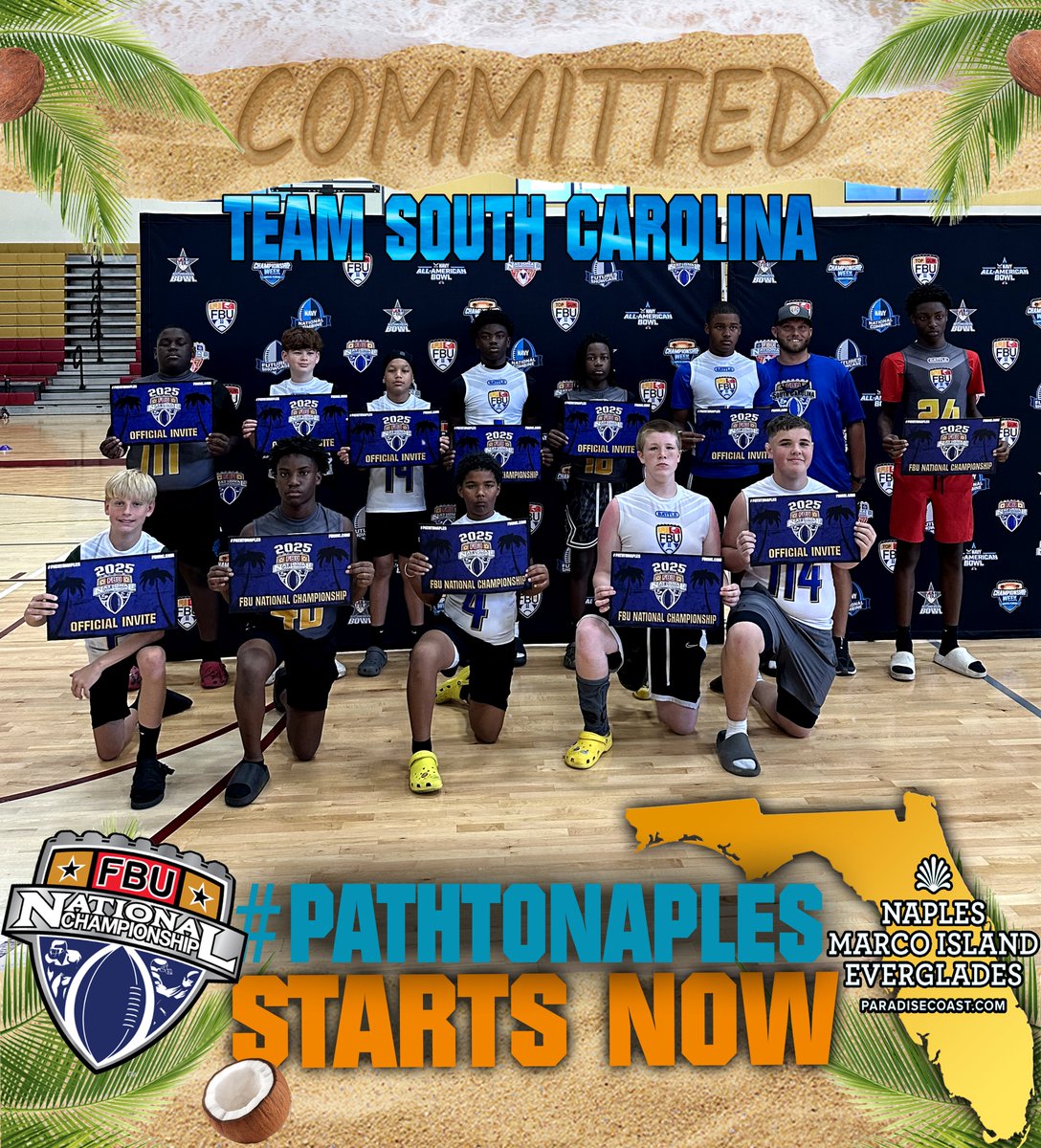FBUcamp's tweet photo. #PATHTONAPLES

Congrats on being selected to play for FBU Team South Carolina in the 2025 FBU National Championship 👏👏

#FBUNC #NationalChampionship #ParadiseCoast

@Battle 
@ParadiseCoast 
@PCSCNaples 
@Gatorade https://t.co/0KuOZLFeMW