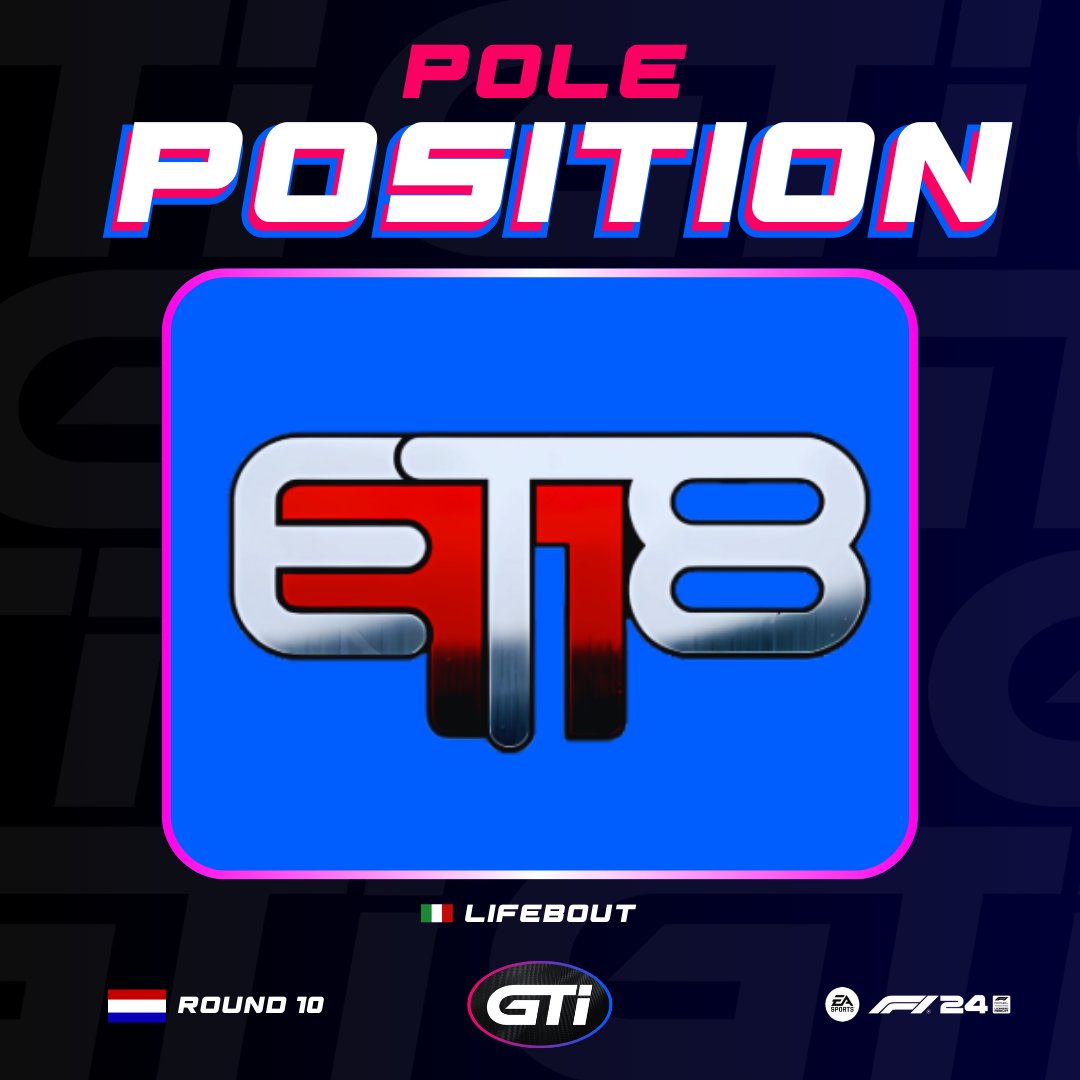 ⏱️ROUND 10 - POLE POSITION 🇳🇱⏱️

<a href="/Lifebout34/">Lifebout</a> got the pole for <a href="/ET8eSports/">ET8</a> in 1:08.231 ! 🔥

The race is NOW on Twitch 
twitch.tv/grantrack10