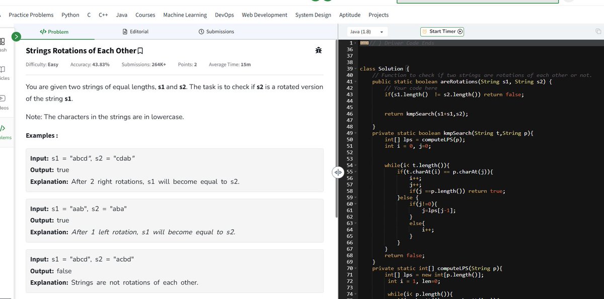Sadhvi1244's tweet photo. Day - 20/160 GFG          
Problem Statement: "Strings Rotations of Each Other"  #geekstreak2025 #gfg160 #letsconnect
@geeksforgeeks https://t.co/XnEpFNzWvD