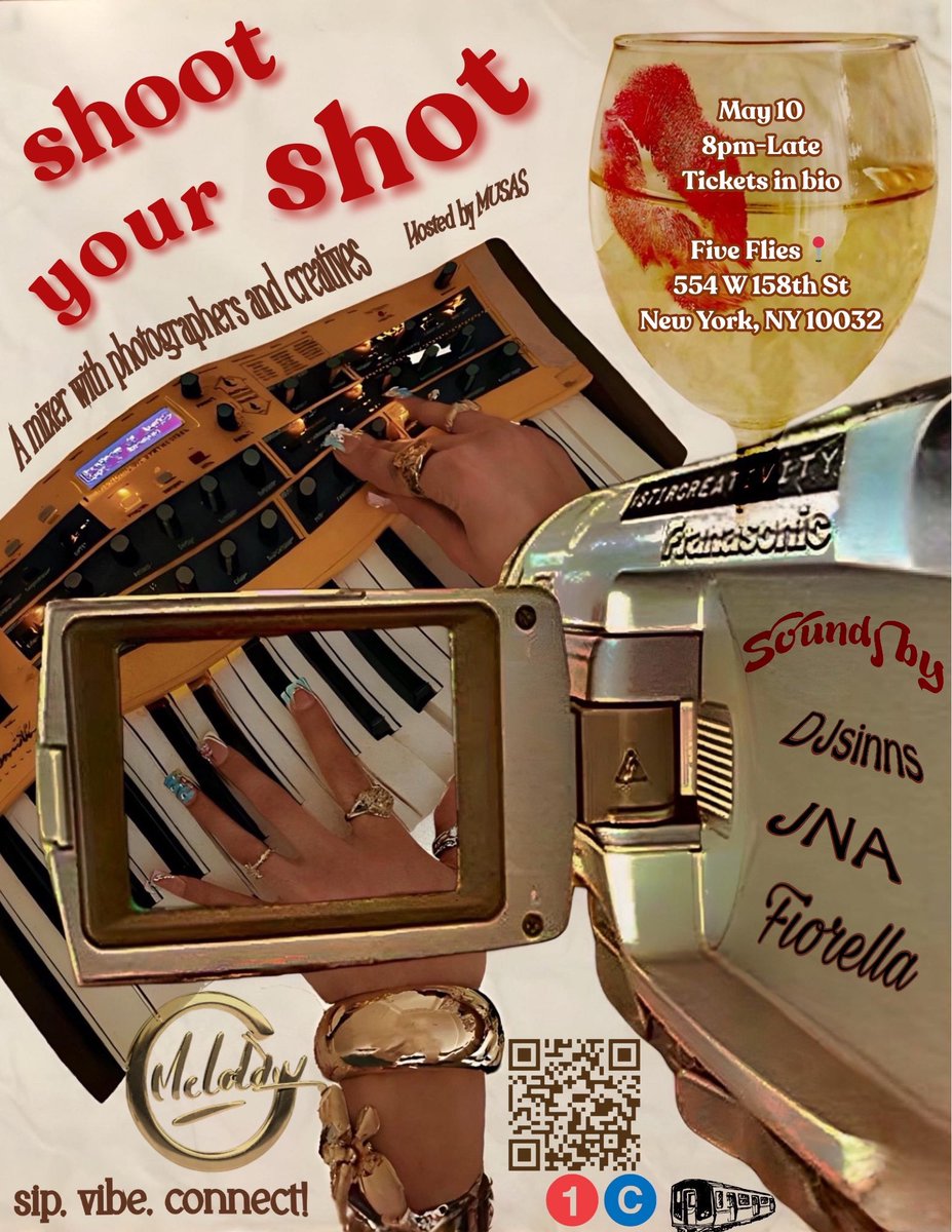 In NYC and looking to connect with creatives off the feed? Come vibe with us at our first event, featuring live sets by some of the hottest uptown DJs.

See you May 10th! Pull up and bring a friend 💛

Tickets: posh.vip/e/shoot-your-s…