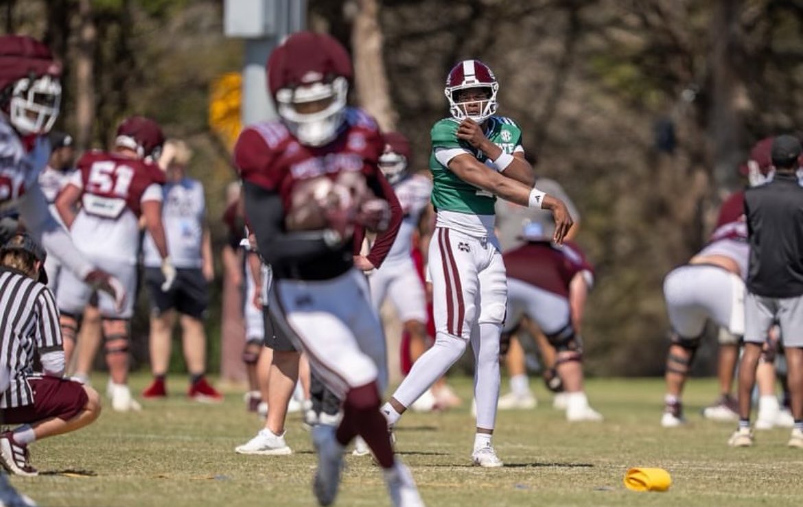 OPOTG for the 2025 Mississippi State Spring Game is freshman Kamario Taylor. Taylor completed 8 of his 13 passes, one of which being a touchdown pass to Redshirt Freshman Sanfrisco Magee. The pass was a 30 yard bomb during the last drive of the game. He has a bright future and