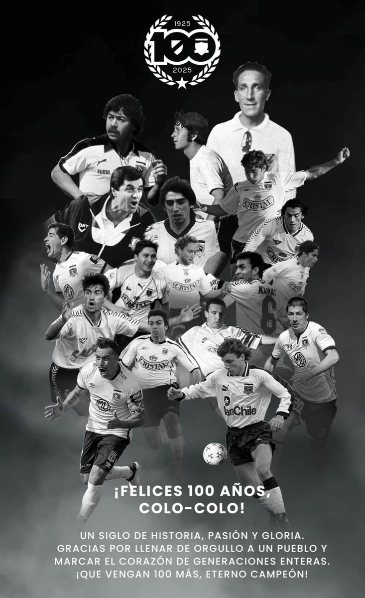 PajaritoValdes's tweet photo. Orgullo de ser parte de tu historia . 100 años siendo el más grande.  Felicidades @colocolo @CSDColoColo 🙌🏻 #CentenarioColoColo https://t.co/Js4a2kGQnU