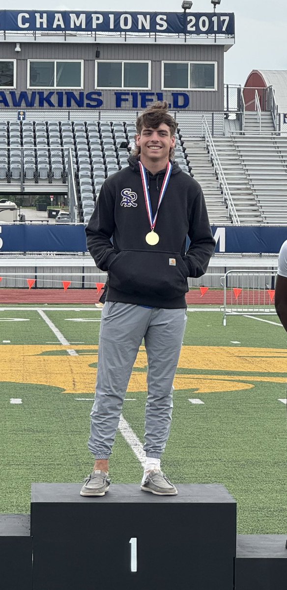 STATE QUALIFIER for the 3rd year in a row in Triple Jump! Cade Andrews broke his own SCHOOL RECORD to become the REGIONAL CHAMPION today!