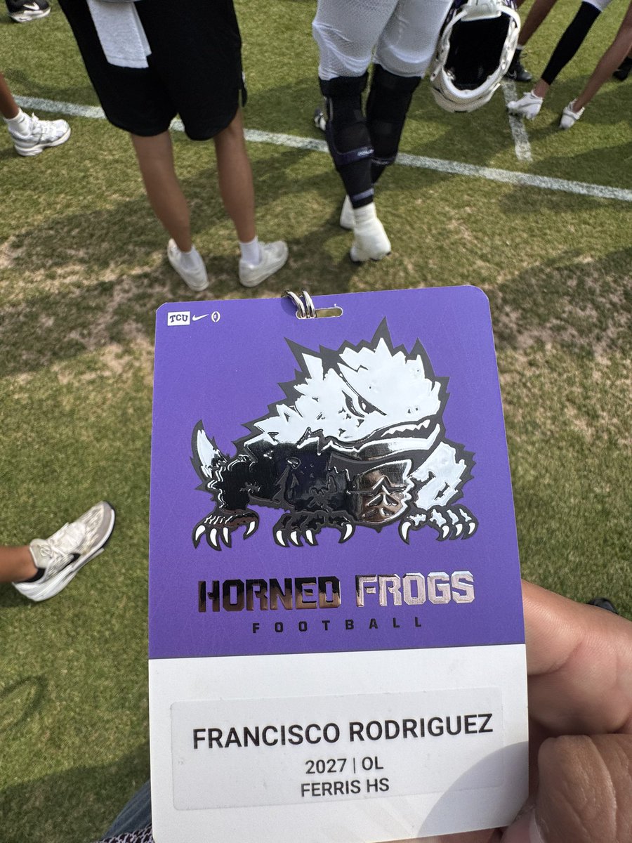 Francisco_Rdz79's tweet image. Thank you @TCUFootball for having me at y’all’s spring ball, and a big thanks to @BGChrisOwens for the invitation @CoachRickerOL
@castillo_ac @CoachCoryBrown @CoachSGonzo