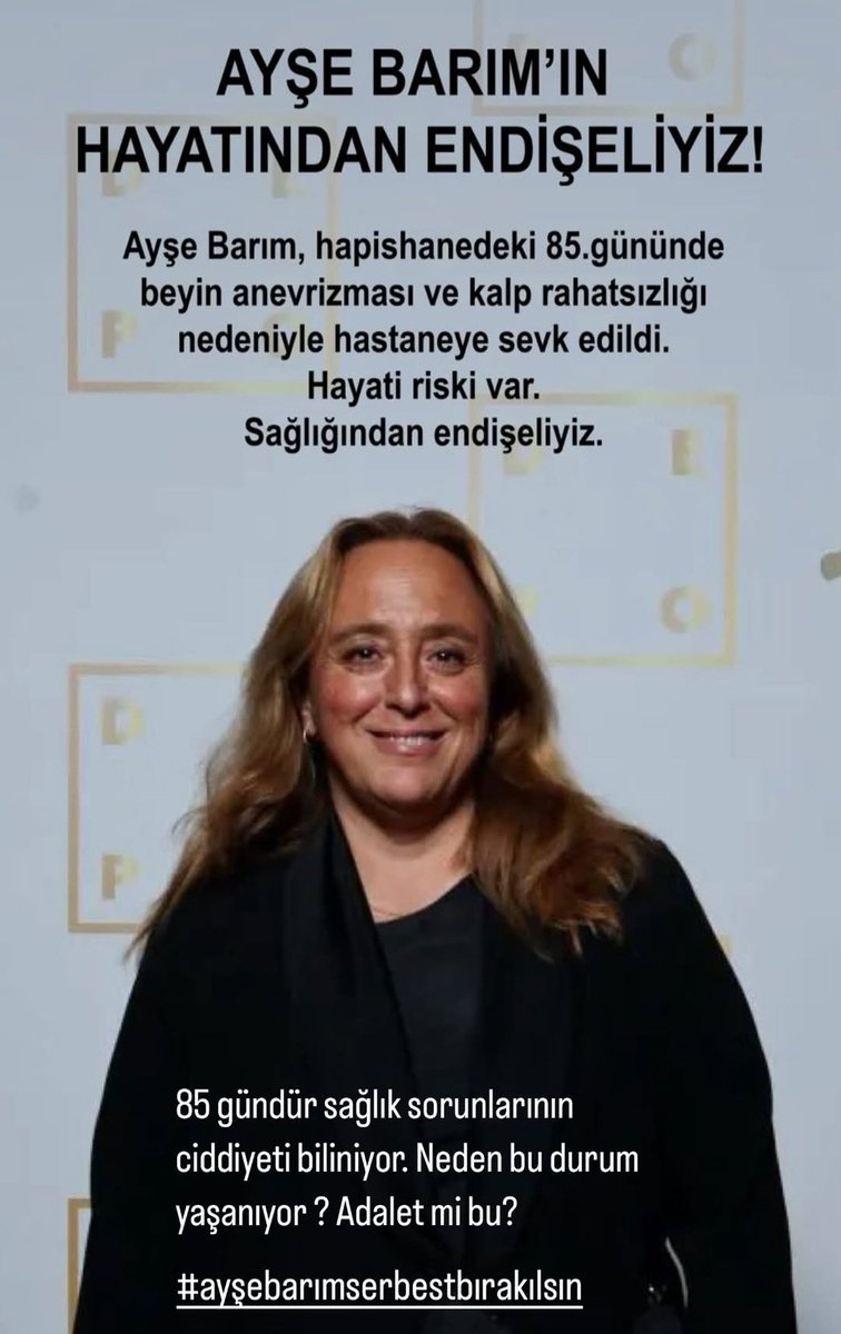 birsenaltuntas1's tweet photo. Sanat dünyasının ünlü isimlerinden ortak açıklama: Ayşe Barım'ın hayatından endişeliyiz.
#AyşeBarımSerbestBırakılsın https://t.co/Ywlb9t0tnw