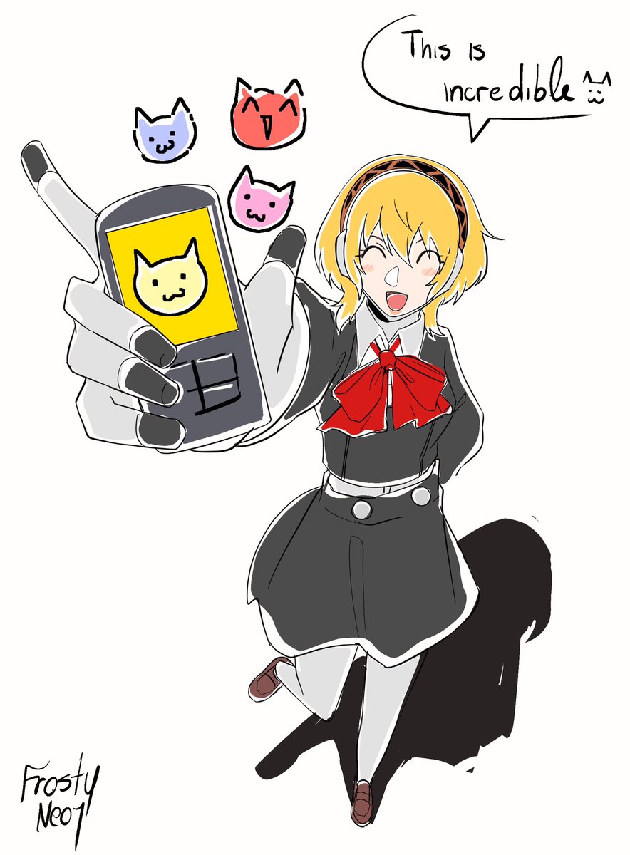 Frosty_Neo1's tweet image. Aigis’s phone #Persona3 #fanart