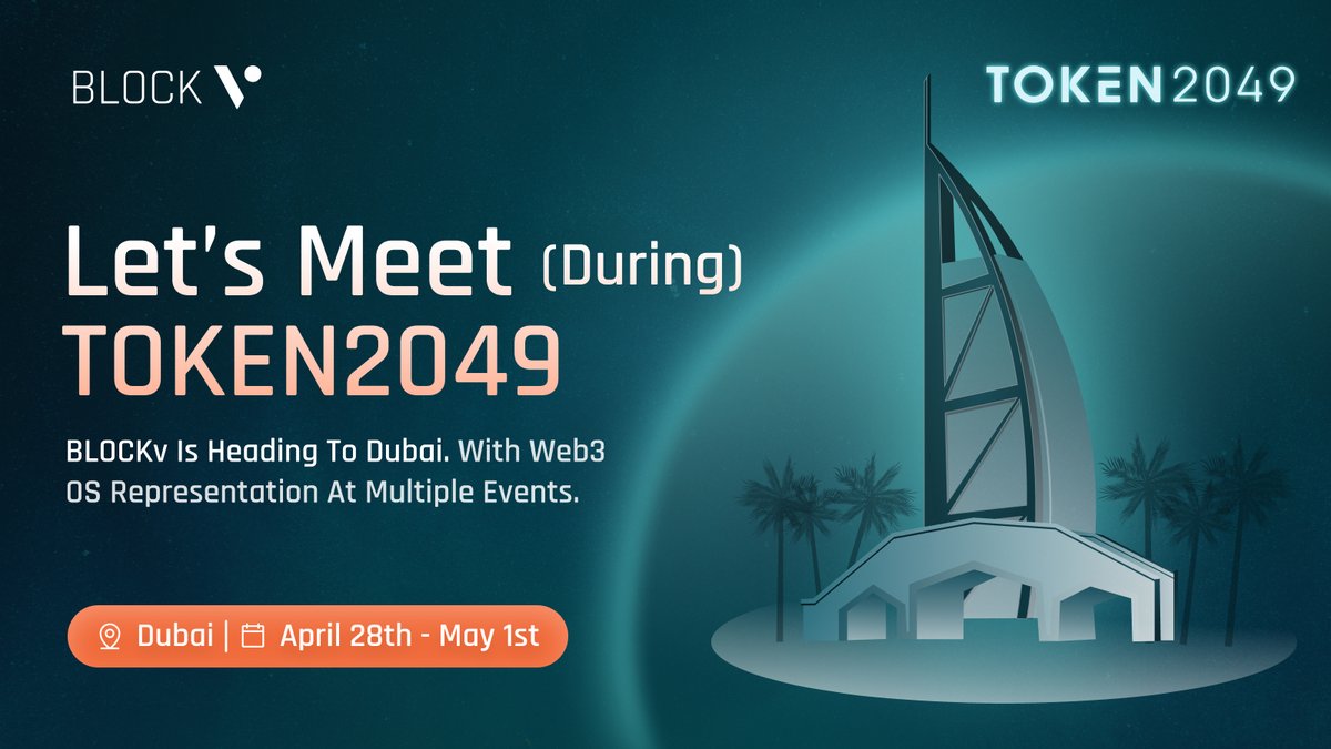 DualOrg's tweet photo. 🌐 BLOCKv is heading to TOKEN2049 Dubai.

We’ll be in town from April 28th to May 1st, bringing the Web3 OS and SmartNFTs™ to the center of the global Web3 conversation.

Connecting with partners, sharing what’s next, and showcasing the evolution.

Let’s connect in Dubai! ✨ https://t.co/OAUZSZeV8s