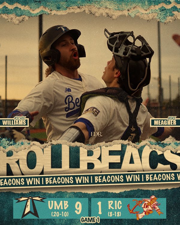 Beacons Win with a score of 9-1. Meagher, Williams, Farnacci each with 2 hits. Williams gets his second home run of the year. Moss goes CG and gets the win, his third of the year.  #RollBeacs #FeedTheMeter #FindAWay