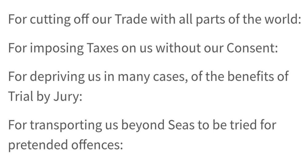 From the Declaration of Independence's grievances against King George III :