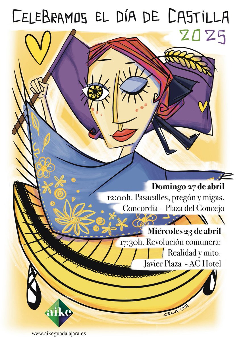 El miércoles 23, día de Castilla, vamos a hablar de los comuneros y de cómo se transformaron en referente democrático con el paso de los siglos. Nos vemos en el hotel AC de Guadalajara, a las 17:30, de la mano de <a href="/AQuererla/">Aike Guadalajara</a> ¡Con café para aguantar despiertos al conferenciante!