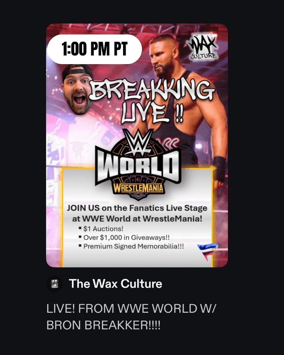 Live with Bron Breakker @ 1PM PT🔥 Don’t miss out👀