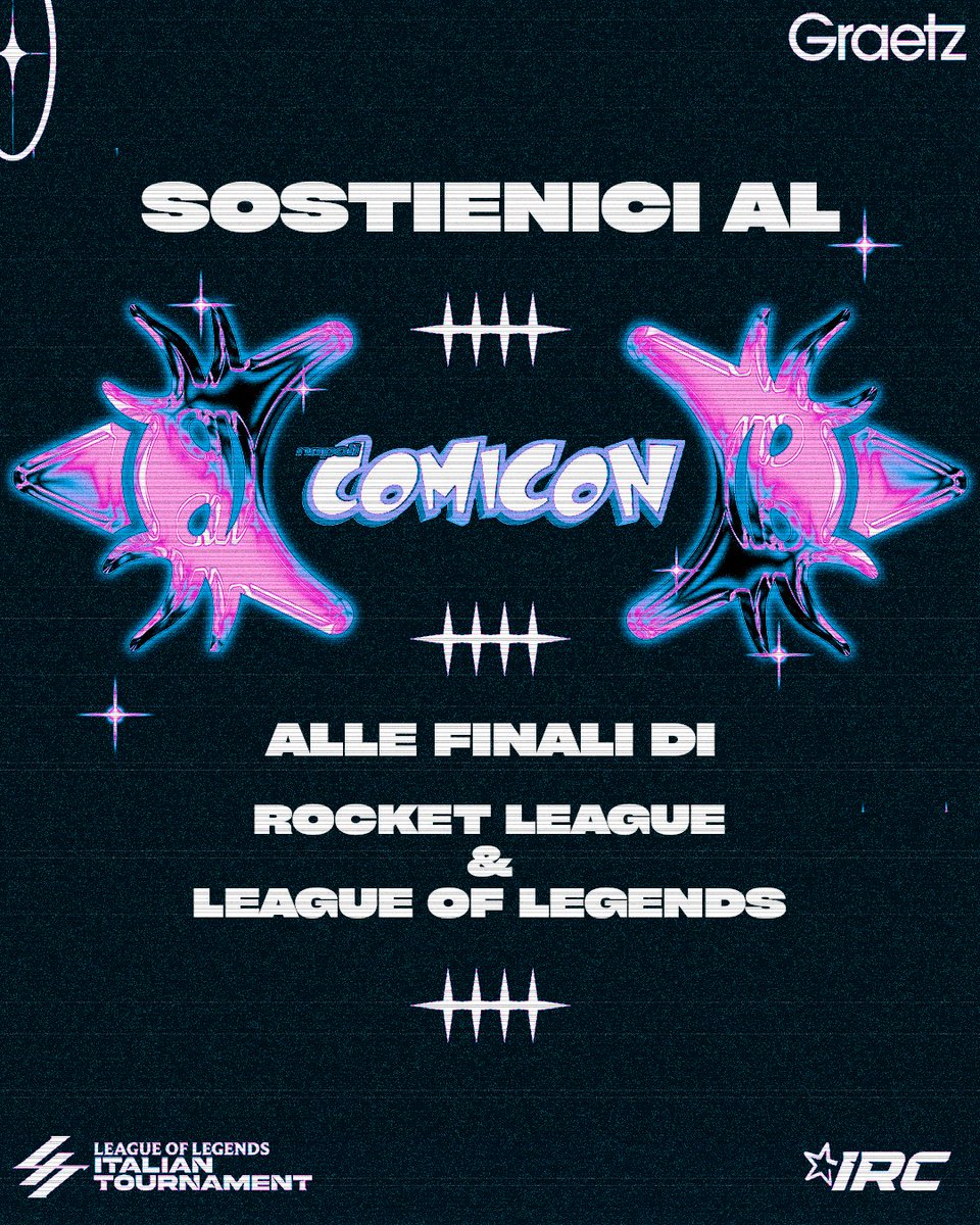 Axolotl_Esports's tweet photo. Dal 01/05 al 04/05 , ci troverete al @comiconitalia di Napoli con le finali di @lit_official_it ed @IRC_RL ❤️🔥🗿
Vi aspettiamo per sostenerci ed ovviamente già sapete che colori indossare 🟣⚫️ 😎
Ps: novità in arrivo 🤭
#AXLWIN
#HereToGuard #NonSoloEsports #comicon https://t.co/SWJeifSB7O