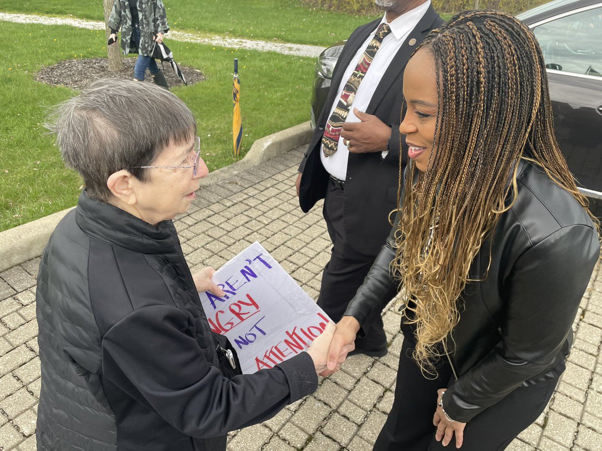 ChagrinGateway's tweet photo. Here are photos from our protest today. It’s also a good time to remind you we’re on Bluesky. https://t.co/Bz3OMHP41x https://t.co/0G5a2Giau5