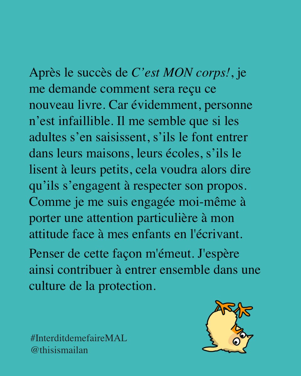 thisisMAILAN's tweet photo. « Interdit de me faire MAL » is OUT, dispo dans toutes les bonnes librairies !!!!
Faites tourner, partagez, parlons fort, parlons beaucoup, les adultes protecteurs c’est nous ! 🚀🌟 @ed_LaMartiniere https://t.co/qE5DG5riFF