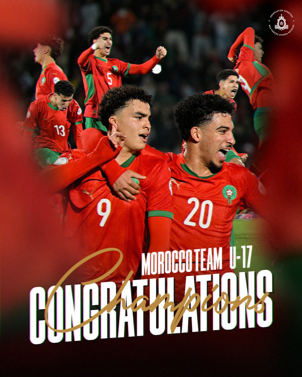 ✨ Congratulations to the Moroccan U17 National Team for winning the Africa U17 Cup of Nations. 

#ASFAR