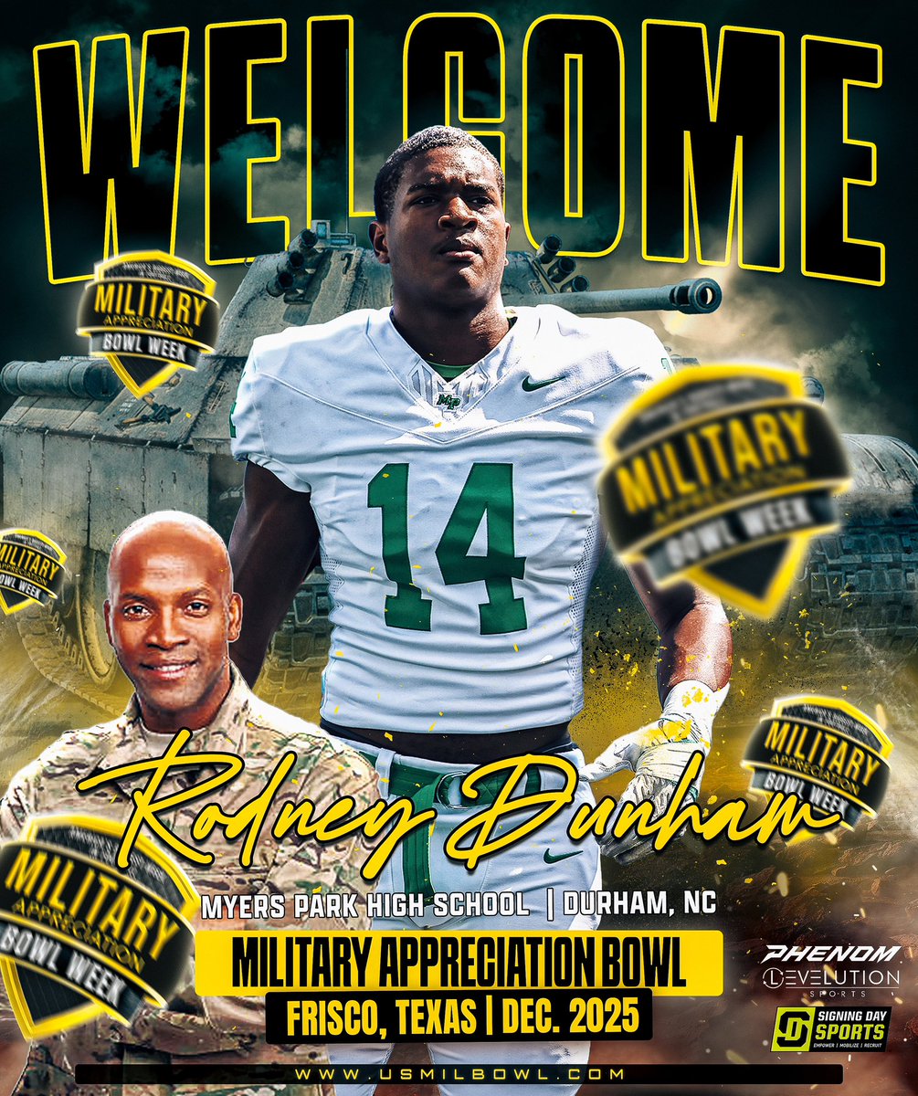 Rodney Dunham, Welcome to The Military Appreciation Bowl this December at The Ford Center home of the Dallas Cowboys.