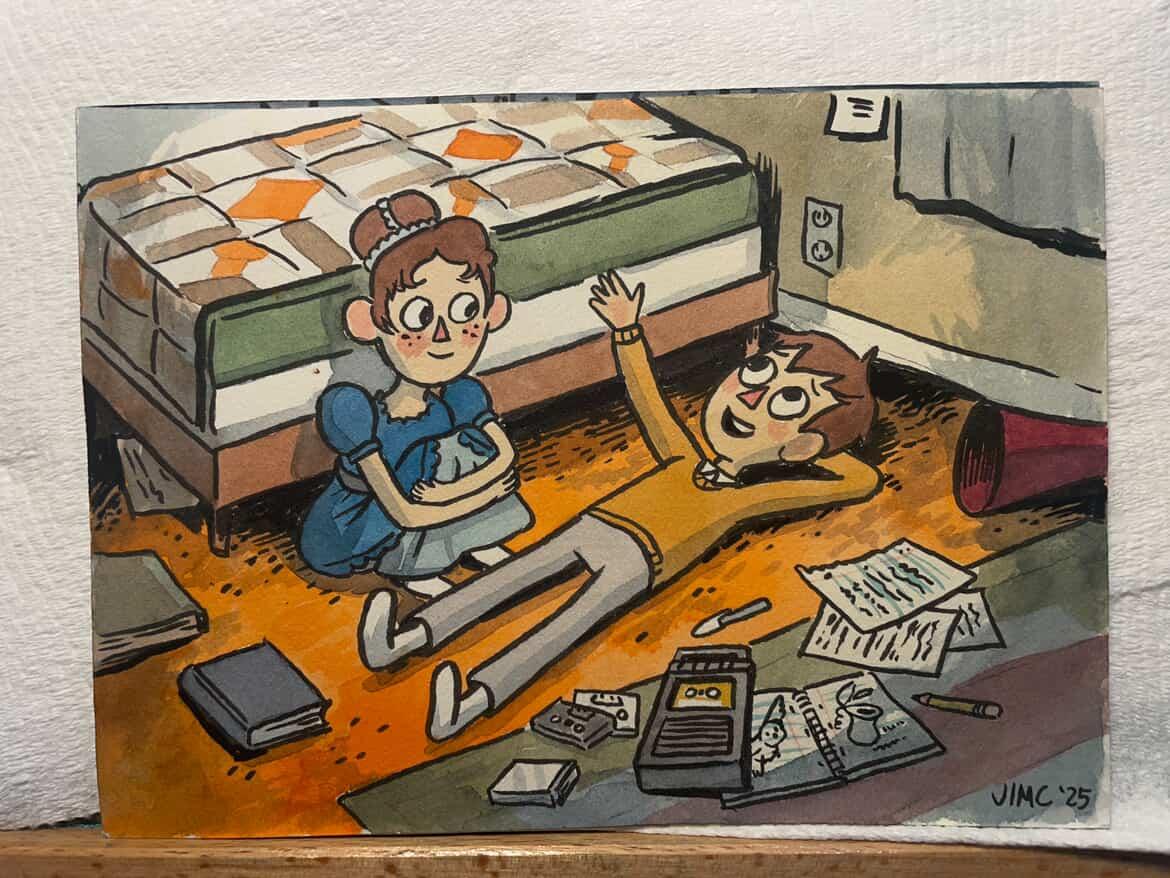 Commissioned art by Jim Campbell himself, OTGW storyboard + comic artist! The scene is from Wirt's dream of Beatrice in the Distillatoria comic, which was alluded to but not shown ;)

#wirtrice #otgw