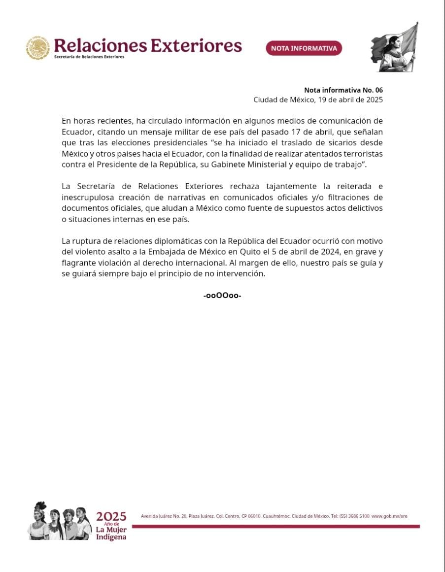 Nota Informativa de la <a href="/SRE_mx/">Relaciones Exteriores</a>.

gob.mx/sre/documentos…