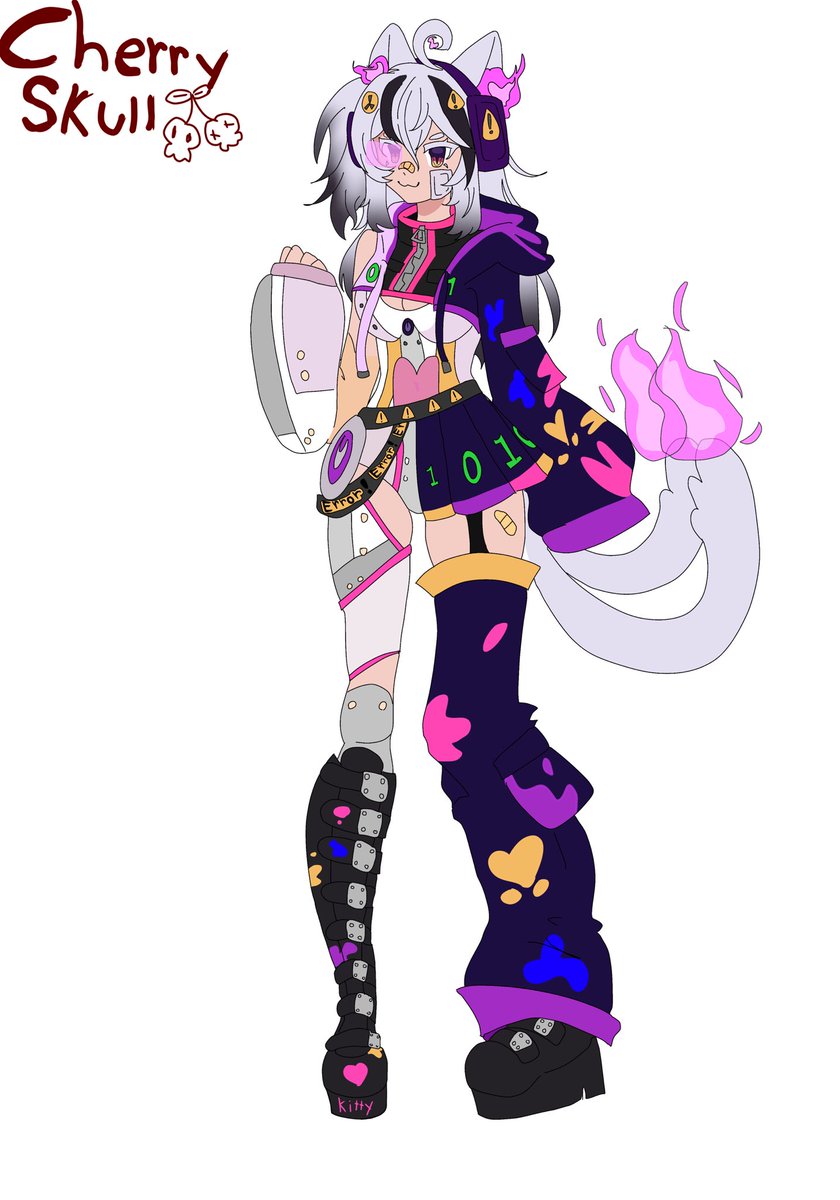 cherrysskull's tweet photo. Cyber nevvy! 
My entry for her outfit design contest :3
#NevvyDesignContest https://t.co/rDgukSUQxb