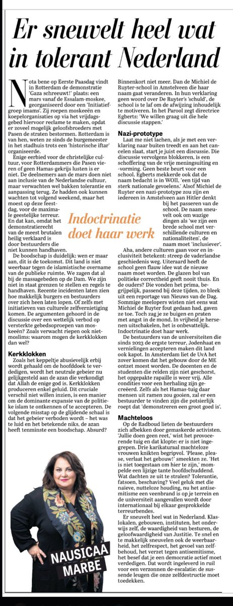 Oscar Hammerstein (@hammersteino) on Twitter photo Leest allen de zaterdagse column van <a href="/nausicaamarbe/">Nausicaa Marbe 🇺🇦</a> Zij heeft op alle punten gelijk. Het verval van Nederland lijkt iedere dag sneller te gaan. Leest allen de zaterdagse column van <a href="/nausicaamarbe/">Nausicaa Marbe 🇺🇦</a> Zij heeft op alle punten gelijk. Het verval van Nederland lijkt iedere dag sneller te gaan.