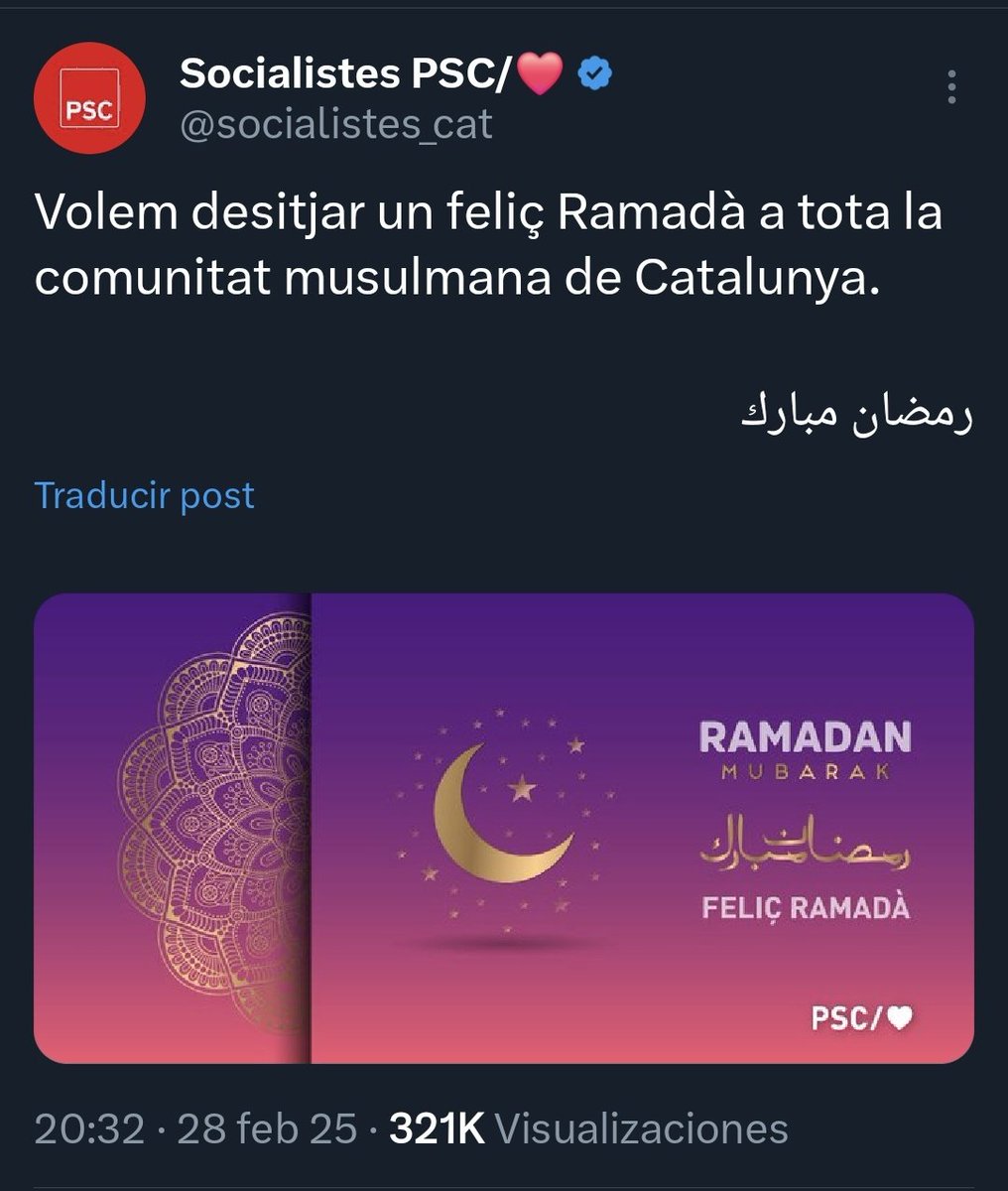 No busquéis en <a href="/socialistes_cat/">Socialistes PSC/❤</a> ni en <a href="/salvadorilla/">Salvador Illa Roca</a> mensaje por la Semana Santa porque no hay. Se entendería ignorar toda religión, lo que no -o si- es que desprecien siempre a la mayoritaria en España  y en Cataluña, la cristiana. Para otras en cambio... 👇🏼