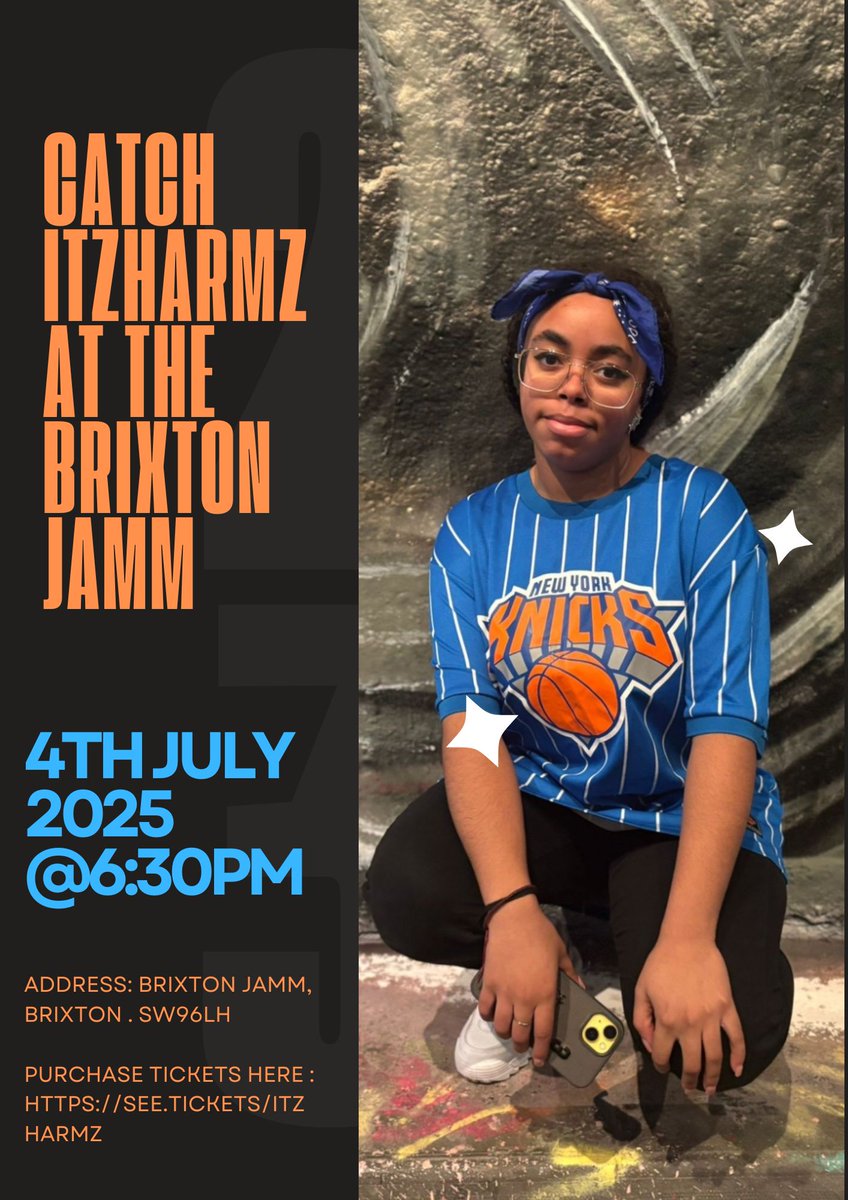 ITZHARMZZ's tweet photo. Catch me performing at this show @BrixtonJam July 4th! Come down and show some support at the show for me  link to purchase tickets is in my bio
appreciate all the support so far

#itzharmz#liveperformance#rap#music#discover#feed#following#newmusic#trap#drill#melodicdrill#ukrap https://t.co/fJbUWCgGRW