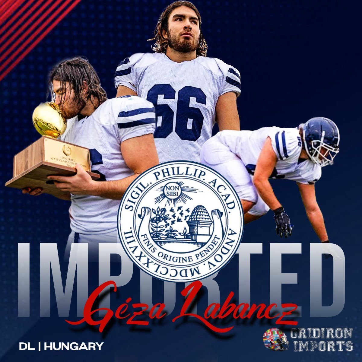 GridironImports's tweet image. We are incredibly excited to share that Hungarian Family Member  @GezaLabancz will do a post graduate year at @FootballAndover 
@phillipsacademy 
Thank you to @FryeburgAcademy for providing Géza the opportunity this year showcase his academic and athletic abilities!…