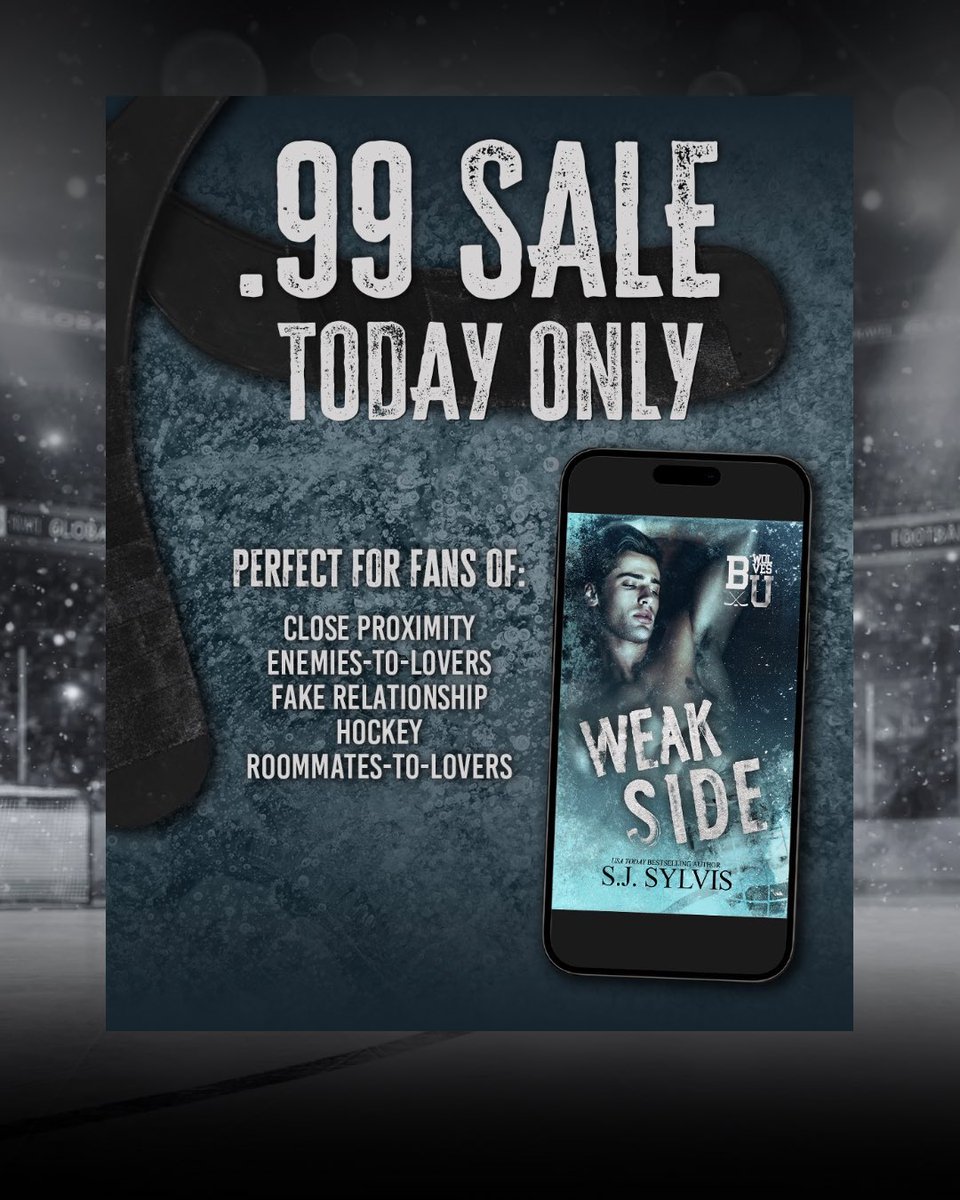Romancereports's tweet photo. โฐ ONE DAY ONLY - SALE โฐ
Weak Side by S.J. Sylvis is $0.99 for TODAY ONLY!
Download for $0.99 TODAY!
https://t.co/Kakv7xKtG8
#SJSylvis #NewAdultRomance #SportsRomance #CloseProximity #EnemiestoLovers #FakeRelationship #Valentineprlm https://t.co/ruPs9JG8S6