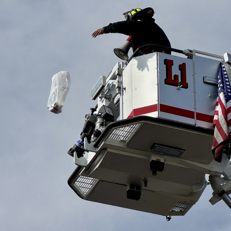 Who doesn't love dropping things off a firetruck ladder to see what happens?! College Lane students got to run experiments and watch with glee as the Hobbs fire department dropped toys  from the ladder as part of their annual Easter Egg Drop weekend festivities!🐰
