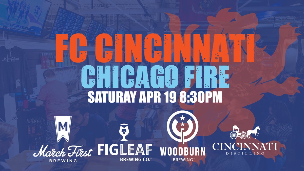 You best bet we'll be watching FC Cincinnati take on Chicago tonight! Come on out for $6 pints during the game!