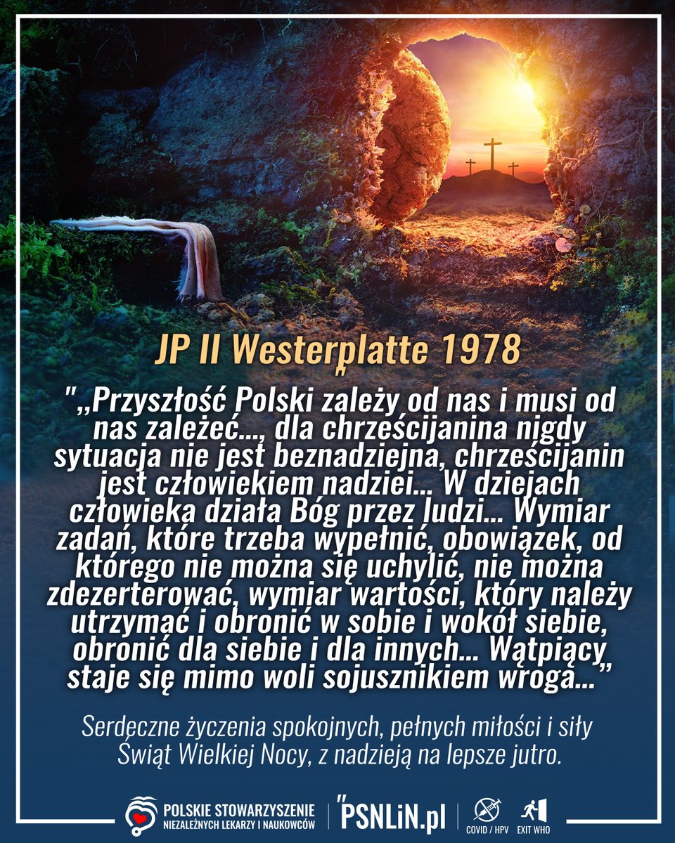 🟦Serdeczne życzenia spokojnych, pełnych miłości i siły Świąt Wielkiej Nocy, z nadzieją na lepsze jutro.

Zarząd PSNLiN
