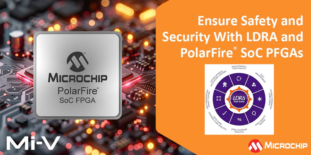 MicrochipTech's tweet image. Cut Safety Certification costs and risks with the @ldra_technology tool suite and PolarFire® #SoC #FPGAs. This powerful integration ensures your embedded applications meet rigorous safety and security standards: mchp.us/4jg0IW2. #EmbeddedApplications #Security #RISCV