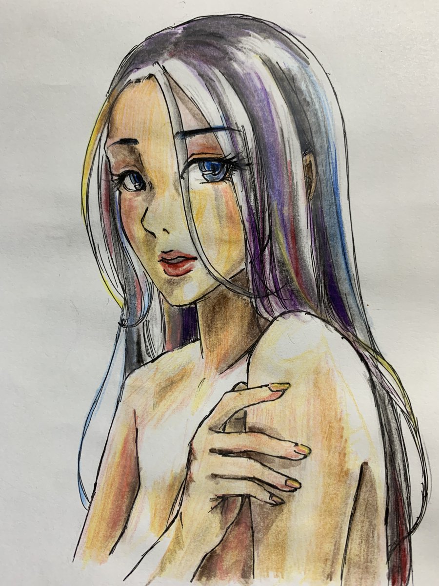 imomoti_Ganmo's tweet photo. 水彩色鉛筆難しい…絵具欲しくなってきた(´;ω;｀)

#日々描く
#模写イラスト 
#模写 
#イラスト練習中 
#アナログイラスト https://t.co/qQutYem8yZ