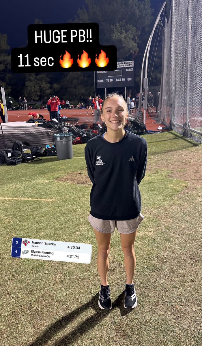 Top 10 all time for Hannah in 1500
10k/5k/ now 1500 👀 ✈️✈️✈️