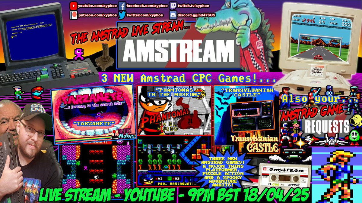 Missed last night's "3 New Games! Phantomas En El Museo, Tarzanete &amp; Transylvanian Castle" AMSTREAM? Well you can now catch-up with it as a normal YouTube video here! ▶️ youtube.com/live/UNI_uoVuC…

Great games from <a href="/mojon_twins/">The Mojon Twins</a> <a href="/FitoRemakes/">FitoInventos</a> &amp; <a href="/Retromakes/">Retromakes</a>!
Spoiler alert we beat 'em!