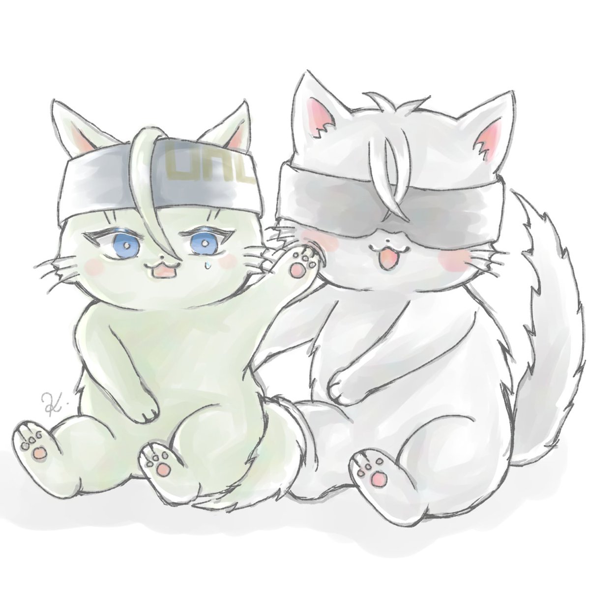 描きたいものが2つ増えたと言っていた1枚目はライカくんで、2枚目はこちらでした〜😂この2人のにゃんこ絡みを見てみたくなってしまって落書き✨
ハイド先生こんな感じで伝わるかな・・？🥹

こういうの初めて描いたんですが、難しかったけどとっても楽しかった〜☺️✨
#灰園翔平
#ハイド
#東ディバ絵札