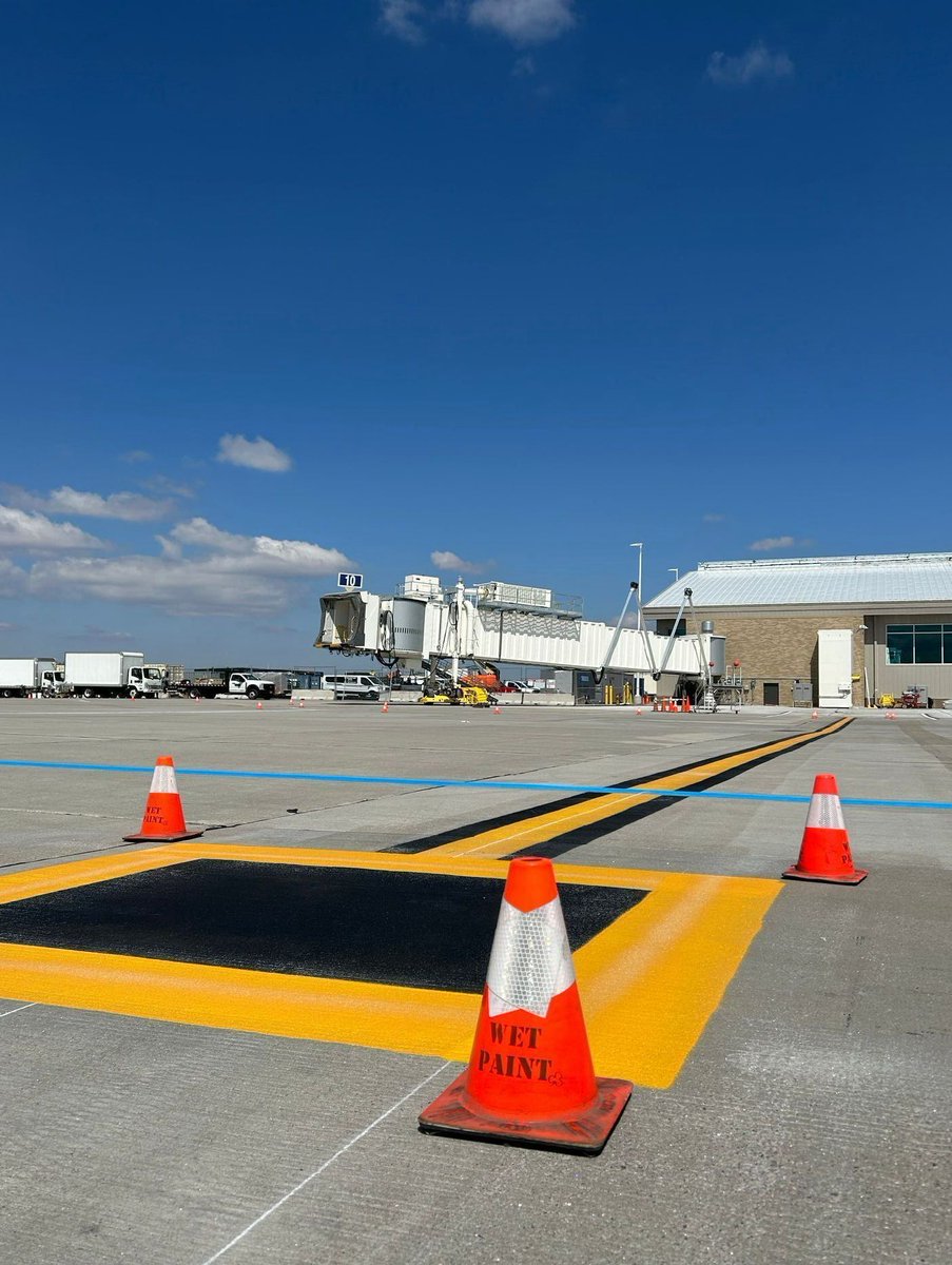 ATWairport's tweet photo. It's almost time! Just a few final touches before we open the gates and welcome our first flight to our new concourse expansion!🖌️✈️ 
#flyatw https://t.co/NcIseNSiaT
