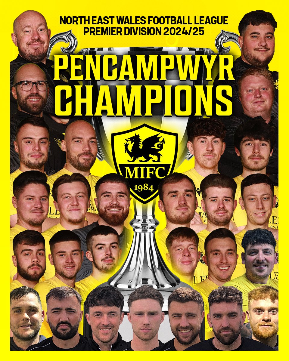 Mynydd Isa F(C) (@mynyddisafc) on Twitter photo FULL TIME RESULT
FIRSTS
MIFC 4-0 Castell Alun Colts
<a href="/samwainwright9/">Sam Wainwright</a> ⚽⚽ (pen)
<a href="/KieranJones27/">Kieran Jones</a> ⚽
<a href="/NathanMendoza99/">Nath Mendoza</a> ⚽
Mynydd Isa FC are <a href="/NEWFAMensLeague/">North East Wales Football League</a> Premier Division Champions 2024/25!!! Thank you to everyone who came to support the lads today. 👏 #uptheisa 🟡⚫ FULL TIME RESULT
FIRSTS
MIFC 4-0 Castell Alun Colts
<a href="/samwainwright9/">Sam Wainwright</a> ⚽⚽ (pen)
<a href="/KieranJones27/">Kieran Jones</a> ⚽
<a href="/NathanMendoza99/">Nath Mendoza</a> ⚽
Mynydd Isa FC are <a href="/NEWFAMensLeague/">North East Wales Football League</a> Premier Division Champions 2024/25!!! Thank you to everyone who came to support the lads today. 👏 #uptheisa 🟡⚫