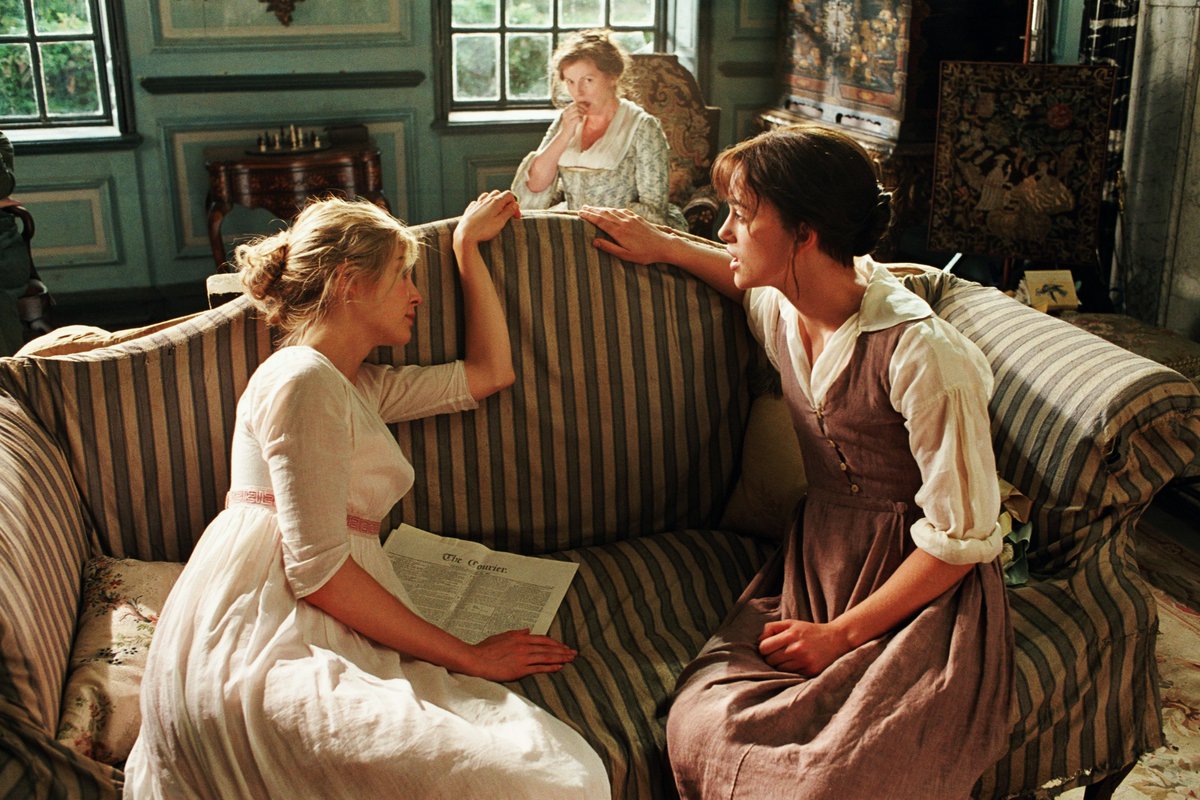 pandparchive's tweet photo. rosamund pike and keira knightley behind the scenes of pride &amp; prejudice (2005) https://t.co/Zf0hAqFCZL