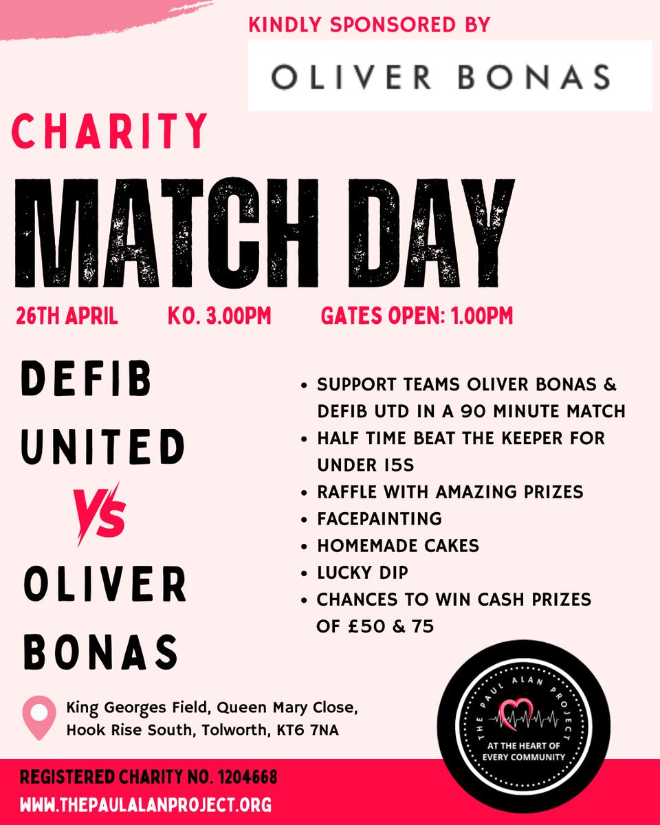 The Paul Alan Project (@paulalanproject) on Twitter photo Join us for some fun at our charity football match next weekend <a href="/CorinthianCas/">Corinthian-Casuals</a> 🤍👇🏼
Raising funds for accessible defibrillators and bleed control kits for more communities in Dad's name
thepaulalanproject.org/event-details/…
#thepaulalanproject #dadsdefibs Join us for some fun at our charity football match next weekend <a href="/CorinthianCas/">Corinthian-Casuals</a> 🤍👇🏼
Raising funds for accessible defibrillators and bleed control kits for more communities in Dad's name
thepaulalanproject.org/event-details/…
#thepaulalanproject #dadsdefibs