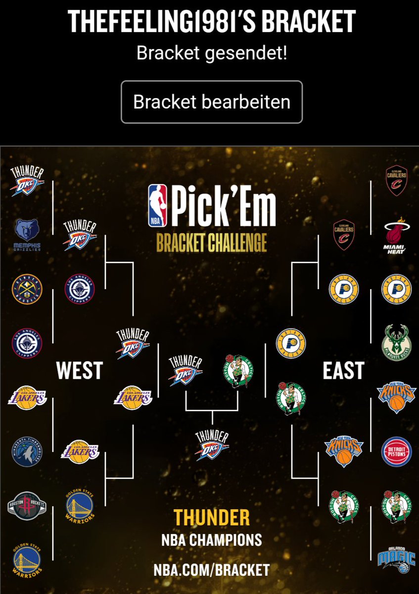 The_Feeling1981's tweet photo. #NBA #NBAPlayoffs #BracketChallenge #Playoffs https://t.co/gRu7eG8FVH
