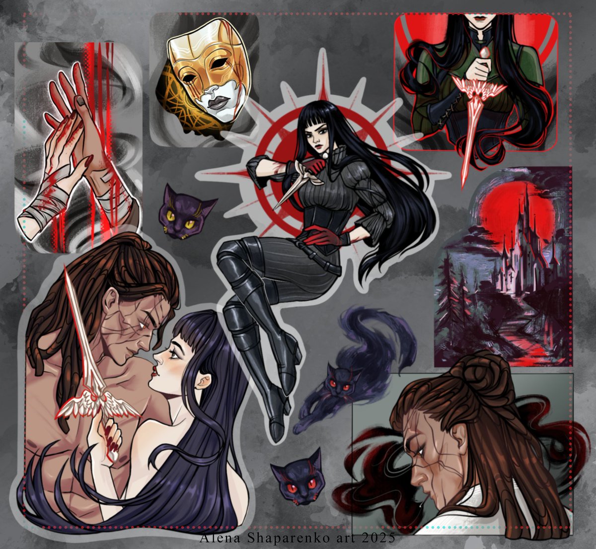 Shaparenko_a9's tweet photo. "Nevernight" stickers, commission on Instagram 
#darkfantasy #nevernight #sticker #commissionart https://t.co/0wfaBK8rHX