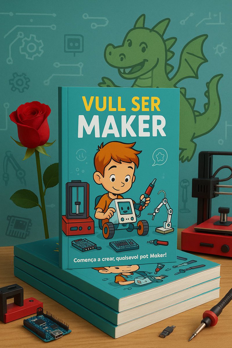 MakersLleida's tweet photo. 📚🔧 Aquest #SantJordi regala creativitat!
🌟 "Vull Ser Maker" és el llibre perfecte per començar a crear, inventar i descobrir el món de la tecnologia!
👦🤖 Circuits, robots, Arduino i impressió 3D de forma fàcil i divertida.

Fet per @makerslleida 👉 https://t.co/Mu4YPIbKtV https://t.co/n8Tjg0SVWk