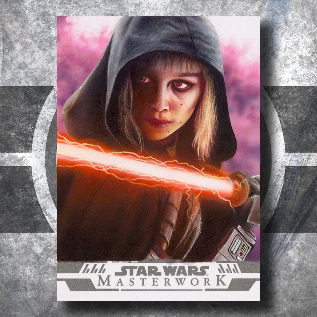 jtroutpaintings's tweet photo. Card Reveal #4! Here is my Shin Hati original Masterwork sketch card. This was a fun one to create as I love to bring the glow of the lightsabers to life!
Enjoy
@Topps @FanaticsCollect @DisneyPlus @ahsokaofficial @IvannaSakhno #ahsoka #sketchcard #1of1 #starwarsmasterwork https://t.co/6LQGRXBho0