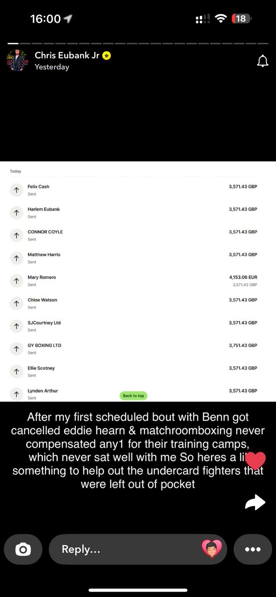 justConSAFC's tweet image. Very controversial character, but you’ve got to rate that. Nearly 40k of his own money paid to the undercard from fight that was called off #EubankVsBenn #boxing #boxingfans