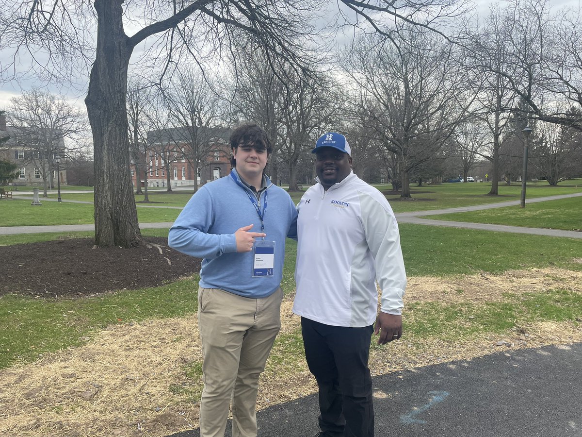 Ryder Freemann (@ryderfreemann62) on Twitter photo I really enjoyed my visit at <a href="/HamCollFootball/">Hamilton College Football</a> yesterday. Thanks to <a href="/CoachRMoore34/">Coach Randi Moore</a> for showing me around campus and the athletics facilities. Also, thanks to <a href="/CoachDMurray3/">Dave Murray</a> for taking the time to meet up and talk.
<a href="/coachdinofb/">Dan DiNicola</a> <a href="/COACH_PAPAS/">Nico Papas</a> I really enjoyed my visit at <a href="/HamCollFootball/">Hamilton College Football</a> yesterday. Thanks to <a href="/CoachRMoore34/">Coach Randi Moore</a> for showing me around campus and the athletics facilities. Also, thanks to <a href="/CoachDMurray3/">Dave Murray</a> for taking the time to meet up and talk.
<a href="/coachdinofb/">Dan DiNicola</a> <a href="/COACH_PAPAS/">Nico Papas</a>