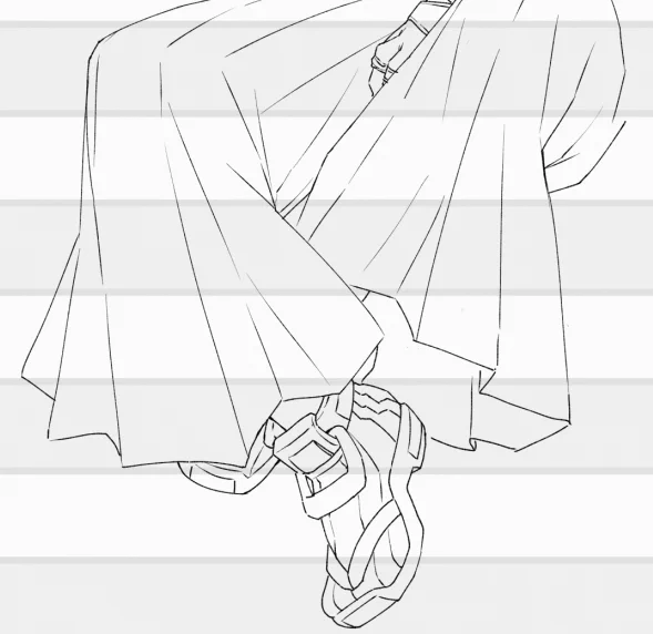 袴なんも分からんと言いながら描いてた 謎スニーカー(なぜなら運動不足の蛍雪さんは草履とか履くと転びかねないので) 