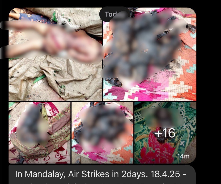 nolkannavee's tweet photo. Trigger warning คำเตือน ภาพผู้เสียชีวิตมีความรุนแรงมาก มีทั้งเด็กตัวเล็กๆ และชื้นส่วนอวัยะที่หายไป 

ไหนหล่ะหยุดยิง !!
ไหนหล่ะหยุดทิ้งระเบิด !!

จะมีใครเคลมอีกมั้ยครับ ว่ามินอ่องหล่ายจะหยุดยิง จะหยุดทิ้งระเบิด และจะเลือกตั้งอย่างเป็นธรรม เป็นผลจากการเจรจาแทรกแซงอย่างสร้างสรรค์ของอาเซียน (ที่พูดเองเออเองกันอยู่กลุ่มนึง) มาครับ ให้ดูผลงานของอาชญากรสงครามอย่างมินอ่องหล่ายในห้วงเมื่อวานและวันนี้ คุณเริ่มผิด คุณทำทุกอย่างพลาด หลังจากนี้คุณจับมือกับเขาไปแล้วในฐานะคู่เจรจา ฉะนั้นการสังหารประชาชนโดยทหารพม่า คุณจะนิ่งเฉยต่อการกระทำนี้อย่างไร คุณจะรับผิดชอบต่อทุกชีวิตที่เสียไปจากน้ำมือทหารพม่าที่คุณให้การต้อนรับ ที่อ้างว่าพูดคุยเรื่องมนุษยธรรม?!?อย่างไร?!!?!? คุณไม่คิดว่ามันแปลกบ้างหรอ หยุดความทุเรศนี้เถอะ

นายอันวาร์ นายกฯ มาเลเซีย นายทักษิณ ที่ปรึกษานายอันวาร์ ตัวต้นคิดการเอามิน อ่อง หล่ายเข้ามาในไทย ต้องตอบคำถามประชาชนทั้ง 3 ประเทศ เมียนมา ไทย และมาเลเซีย !!

อยากรู้ว่าเลวร้ายขนาดไหน อยากดูรูปไม่เซ็นเซอร์ เชิญไปดูได้ที่ https://t.co/lThb1SA0H9

https://t.co/kynJQ0LzOQ

หรือ @Khithitofficial