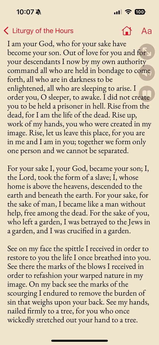 shuber86's tweet photo. @KatiePMcGrady I love the Office of Readings for today because it recognizes that silence and sorrow, but it also speaks about Christ freeing the souls of the just from Hell. https://t.co/i3SCSsHlen